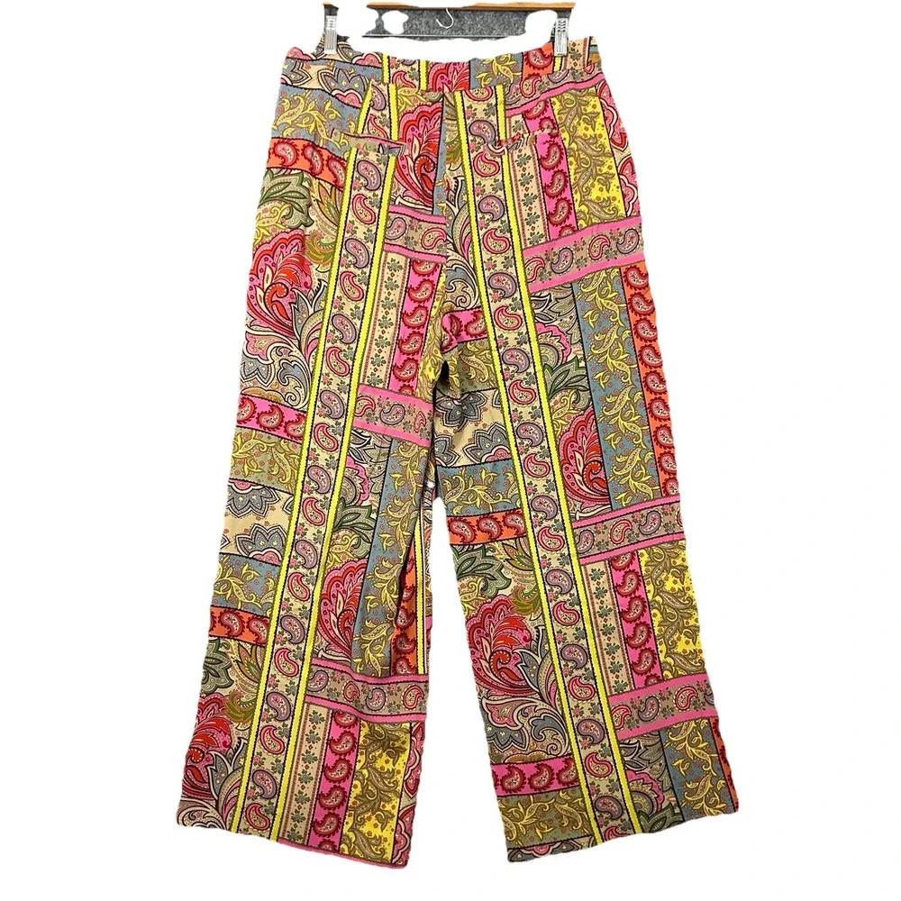 Boden Pants Patchwork Paisley Wide Leg Multicolor Women's US12/UK16 - Picture 3 of 12